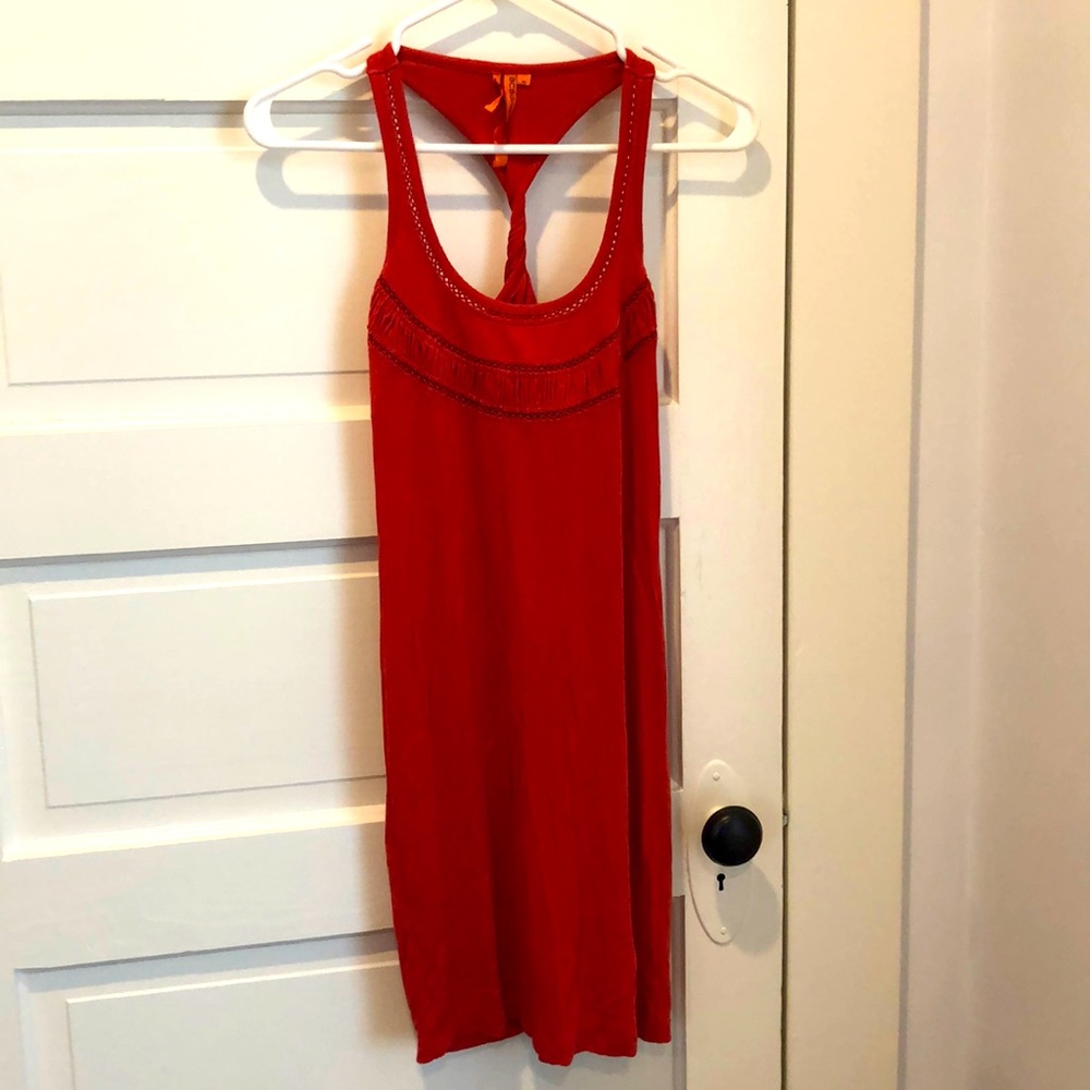 BCBG red racerback dress beach coverup XS